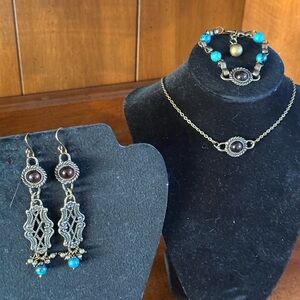 Upcycled Vintage Belt Jewelry Set Statement Pieces from the 70s